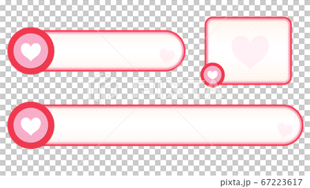 ピンク円と白いハート付きのテロップベース/暖色 67223617