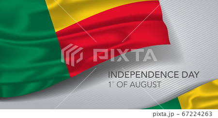 Benin happy independence day greeting card, banner with template text vector illustration 67224263