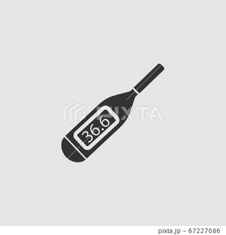 Medical thermometer icon flat 67227086