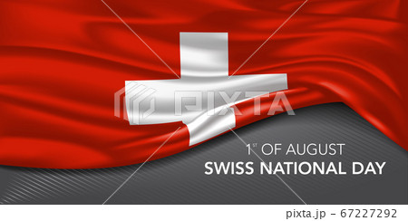 Swiss national day greeting card, banner with template text vector illustration 67227292
