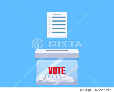 Election vote box transparent with voting blanc paper, ballot campaign. Vector isolated illustration Election vote box transparent with voting blanc paper, ballot campaign. Vector isolated illustration 67227797