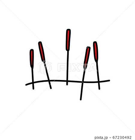 acupuncture needles doodle icon, vector color 67230492