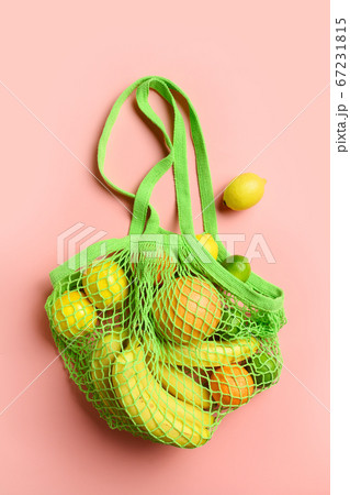 Mesh bag with fruits, lemon, orange 67231815