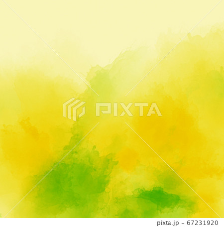 Artistic watercolor drawing background in green and yellow tones. Bright gradient paint brush strokes pattern. Contemporary sketch. 67231920