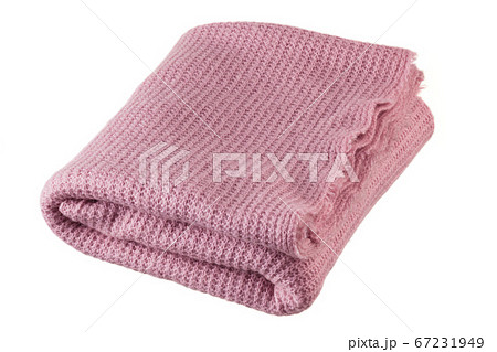 Knitted pink blanket. Knitted pink blanket. 67231949