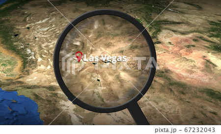 Loupe finds Las Vegas city on the map, 3d rendering Loupe finds Las Vegas city on the map, 3d rendering 67232043