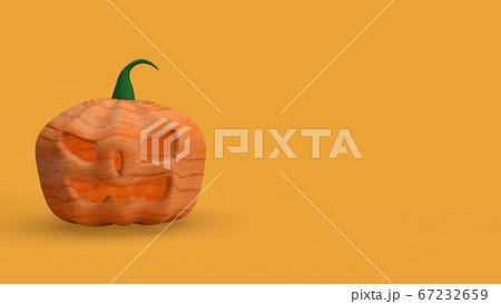 The pumpkin jack o lantern in yellow background 3d rendering. The pumpkin jack o lantern in yellow background 3d rendering. 67232659