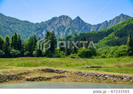 大源山麓から春山の景色 新潟県 大源山麓から春山の景色 新潟県 67233505