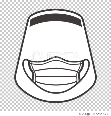 フェイスガードとマスクのイラストのイラスト素材