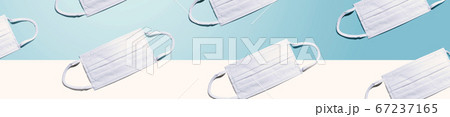 White surgical masks overhead view White surgical masks overhead view 67237165
