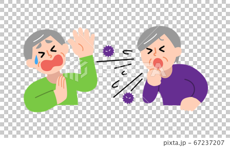 Senior women who cough and senior men who dislike it (simple color) Senior women who cough and senior men who dislike it (simple color) 67237207