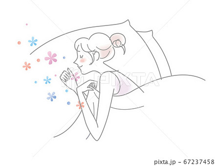 快眠 安眠 女性 イラスト 快眠 安眠 女性 イラスト 67237458