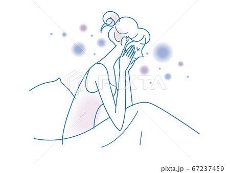 不眠 睡眠障害 女性 イラスト 不眠 睡眠障害 女性 イラスト 67237459