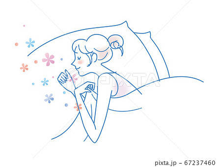 快眠 安眠 女性 イラスト 快眠 安眠 女性 イラスト 67237460