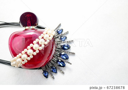 Pink beautiful glass transparent bottle 67238678