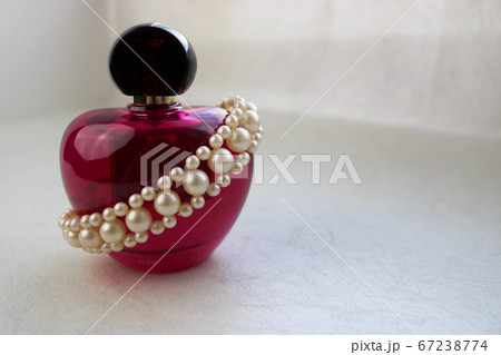 Pink beautiful glass transparent bottle 67238774