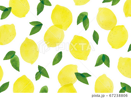 レモン水彩模様のイラスト素材