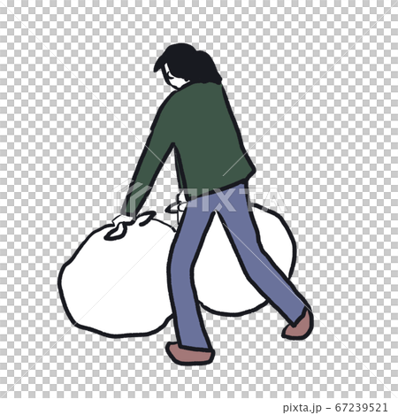 A woman who throws away garbage 67239521