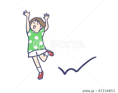 ジャンプする女の子のイラスト素材