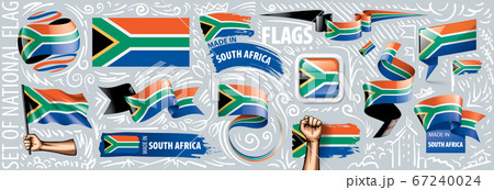 south africa flag, vector illustration on a white background 67240024