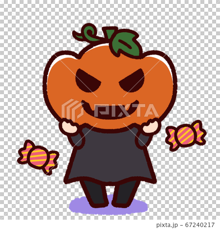 ジャックオランタンの仮装をした子供 ハロウィンのイラスト素材