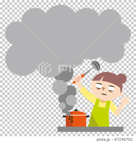 由於烹飪失敗而充滿煙霧的房間 67240702