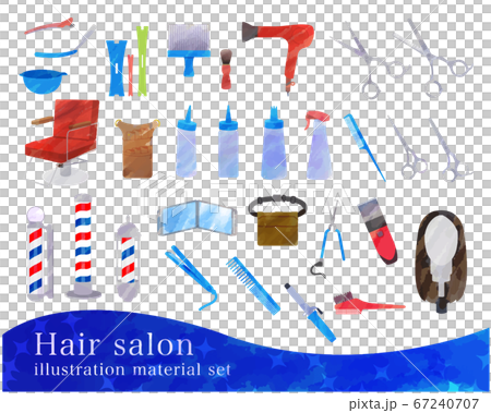 美髮沙龍插圖素材集/模擬風格 67240707