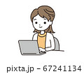 女性ポーズ集.02_ノートPC 67241134