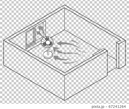 Ventilation method in a room Good example: If there is one window Place a fan near the window to create a flow of air and air 67241264