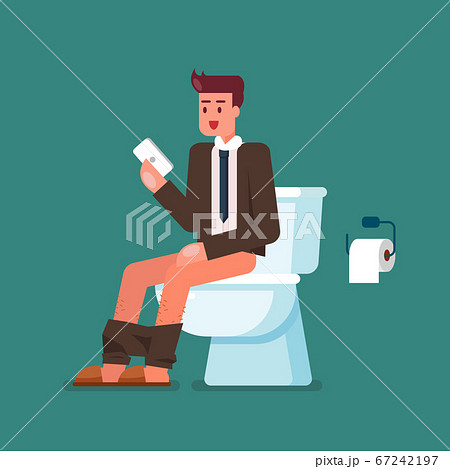 Businessman using smartphone when sitting on 67242197