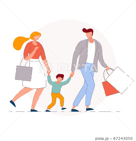 Family shopping. Isolated mother, father 67243050