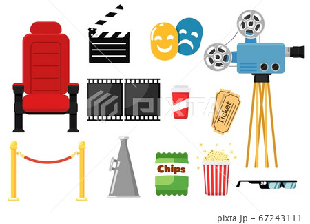 Movie icon set. Isolated cinema theater chair 67243111