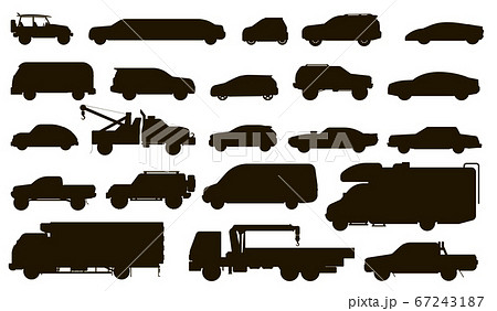 Urban cars set. Automobiles type silhouettes Urban cars set. Automobiles type silhouettes 67243187