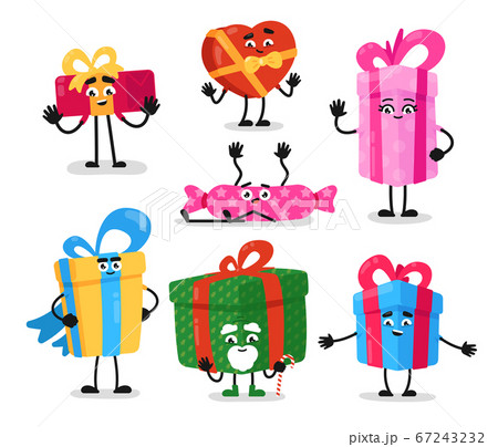 Gift boxes. Funny present object packaging Gift boxes. Funny present object packaging 67243232