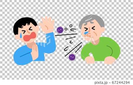 Senior men who sneeze and men who dislike plain clothes (simple color) Senior men who sneeze and men who dislike plain clothes (simple color) 67244294