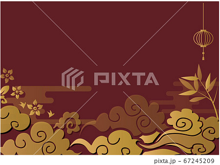 中国風 背景 雲のイラスト素材