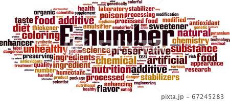 E-number word cloud E-number word cloud 67245283