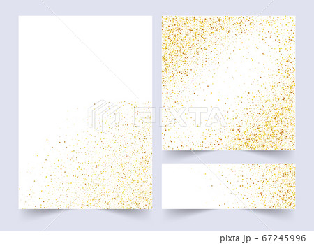 Set of white and gold banners, Greeting card or flyers design. Vector illustration. Happy New Year and Christmas posters invitation template. 67245996
