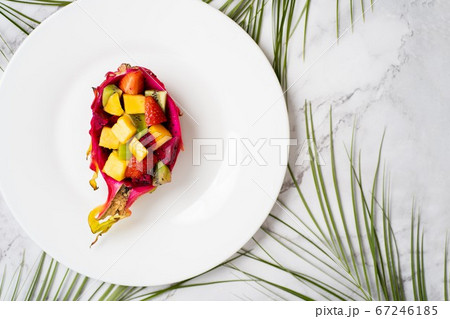 Exotic fruits salad on plate Exotic fruits salad on plate 67246185