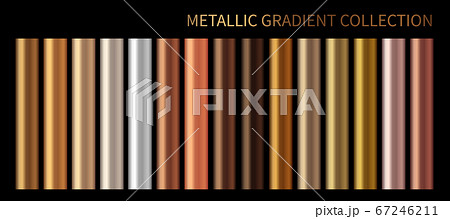 Metallic gold, bronze, silver gradient vector colorful palette and texture set 67246211