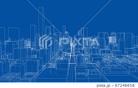 Outline city concept. Wire-frame style Outline city concept. Wire-frame style 67246658