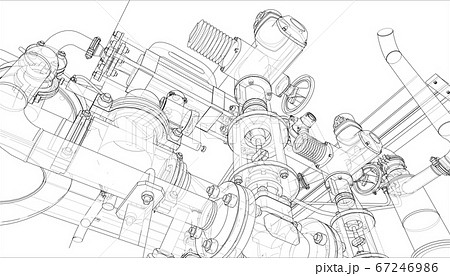 Sketch of industrial equipment 67246986