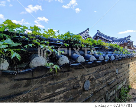 風景 韓国の風景 韓屋の写真素材