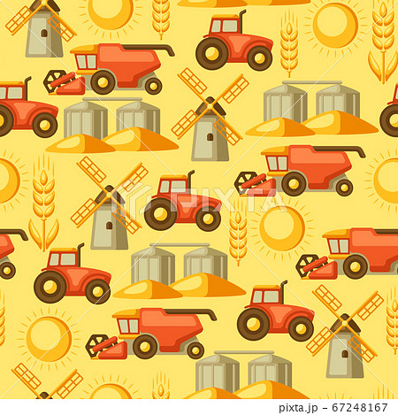Agricultural seamless pattern with harvesting items. Agricultural seamless pattern with harvesting items. 67248167