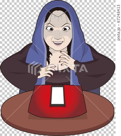 用智能手機算命的女性算命先生 67248413