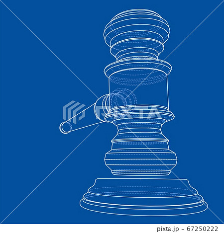 3D outline gavel. 3D illustration 3D outline gavel. 3D illustration 67250222
