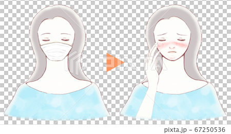 女人患面膜粗糙 女人患面膜粗糙 67250536
