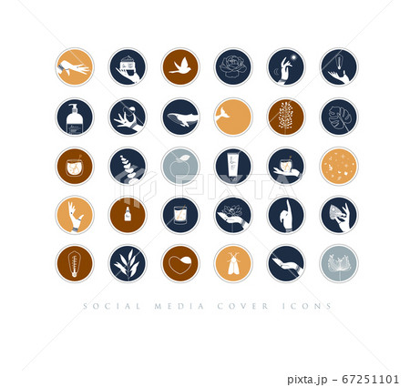 Hands and cosmetics social media cover icons blue Hands and cosmetics social media cover icons blue 67251101