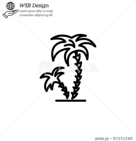 Palms tree icon thin line, linear, outline. palm coconut tree Simple sign, logo. Palms tree icon thin line, linear, outline. palm coconut tree Simple sign, logo. 67251280