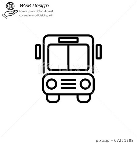 Bus icon thin line, linear, outline. Simple sign, logo. Bus sign. Transport image. Public Navigation symbol for info graphics, websites and print media. Line style image. Editable stroke. Vector Bus icon thin line, linear, outline. Simple sign, logo. Bus sign. Transport image. Public Navigation symbol for info graphics, websites and print media. Line style image. Editable stroke. Vector 67251288